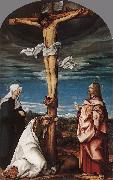 BURGKMAIR, Hans Crucifix with Mary, Mary Magdalen and St John the Evangelist oil on canvas